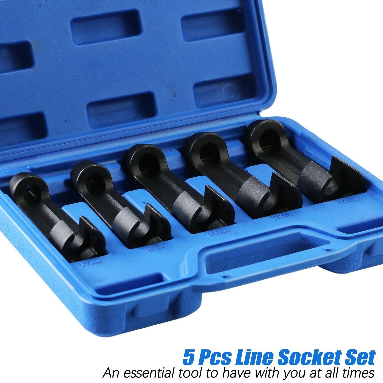 5x Diesel Fuel Line Socket Set Tesmirror 17mm 19 21 22 24mm Flare Nut Socket Set