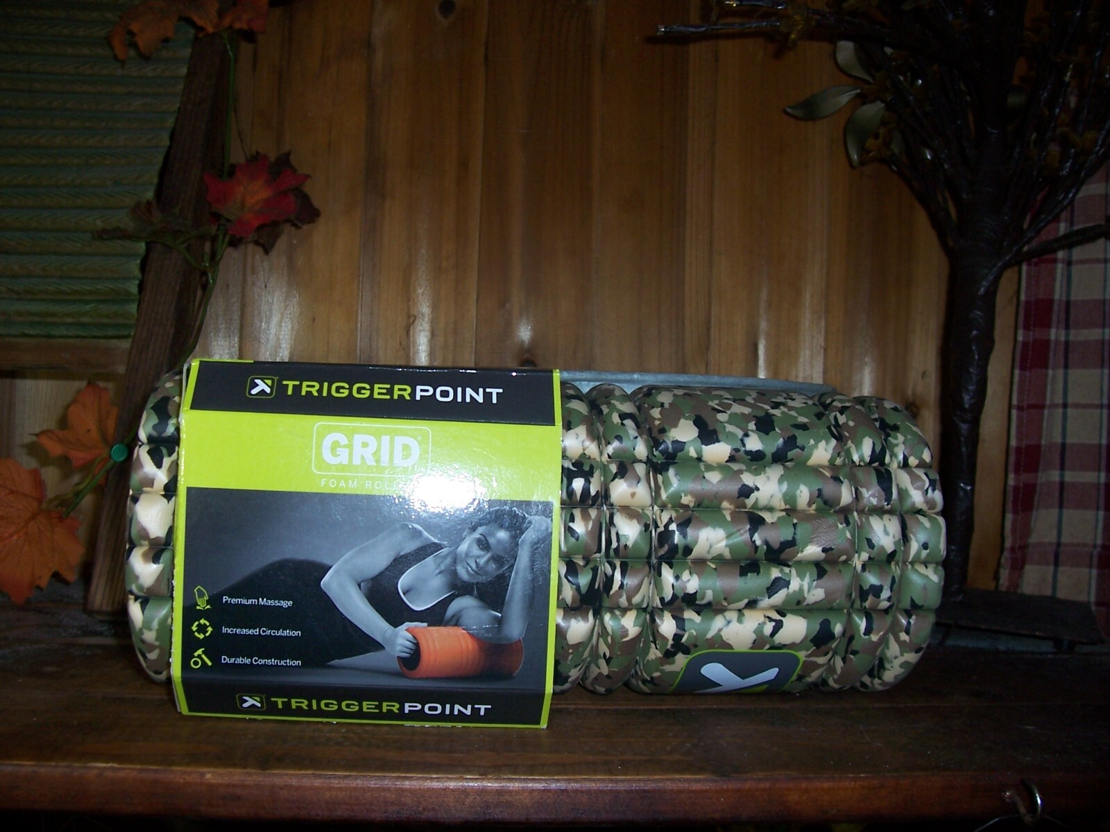 GRID CAMOUFLAGE FOAM ROLLER 13 INCH TRIGGER POINT BODY MASSAGE ROLLER BACK LEGS