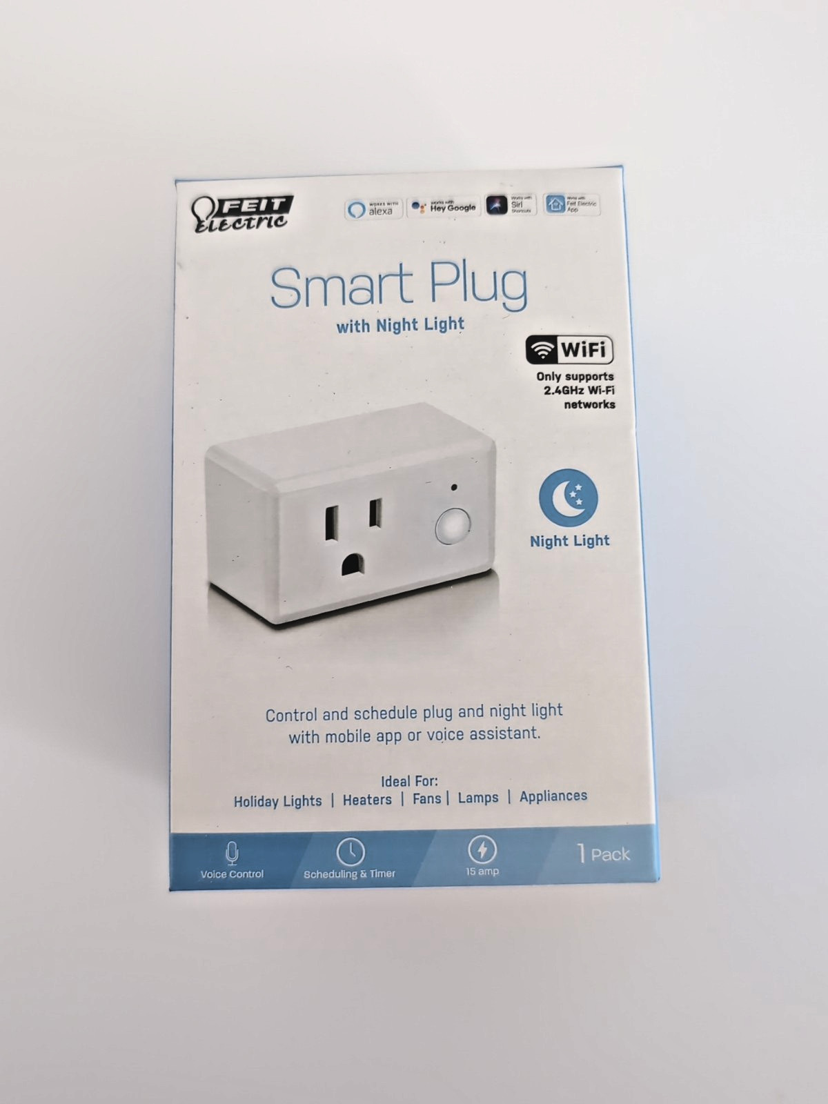 Feit Electric Smart Plug with Night Light WiFi Compatible Google Alexa Siri