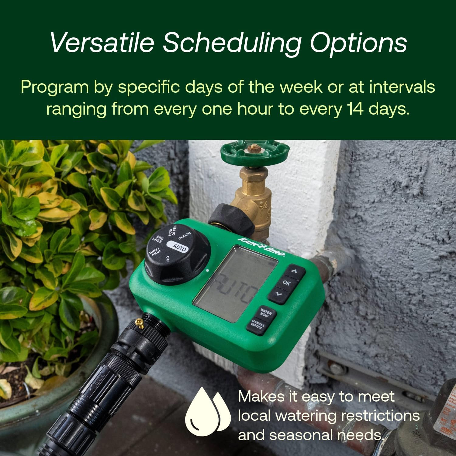 HET200 Electronic Digital Hose End Watering/Irrigation Timer, Battery Operated,