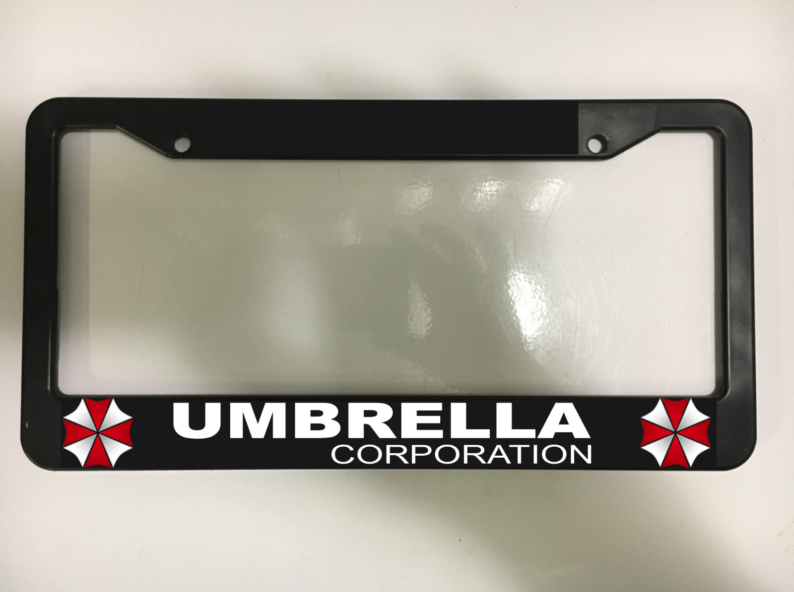 Umbrella Corp Corporation Resident Evil Zombie Plastic Car License Plate Frame