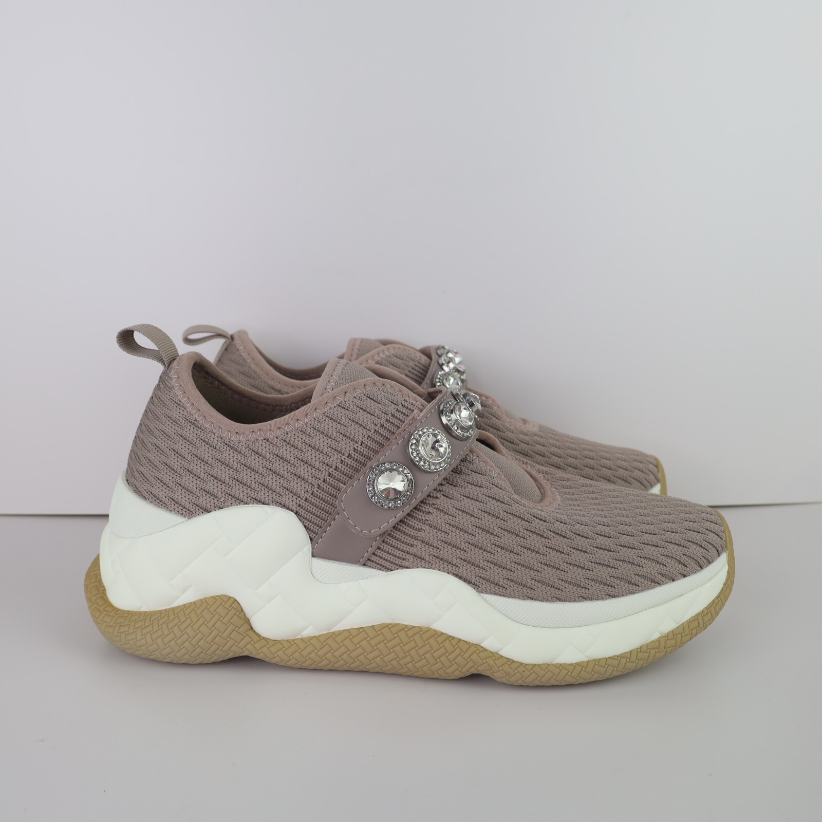 Kurt Geiger London Womens Knit Jewel Sneakers Women - Blush Pink