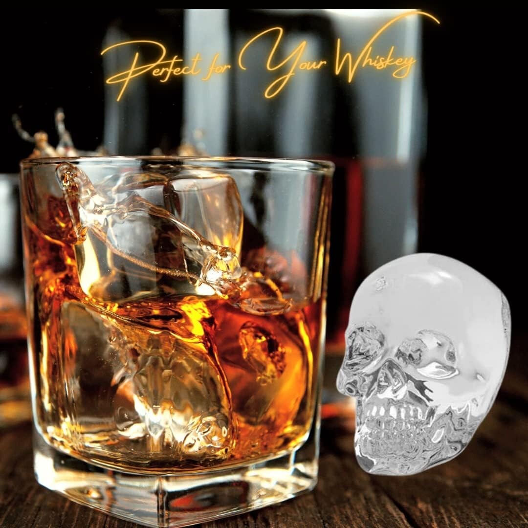 Large 2.3in Skull Ice Molds - Create Chilling & Creative Cocktail Experiences