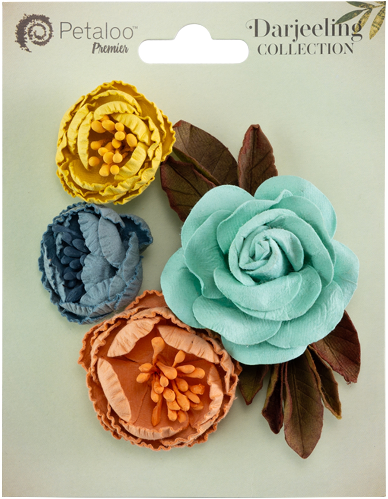 Little Birdie Handmade Billie Flowers 4/Pkg-Sun And Sky