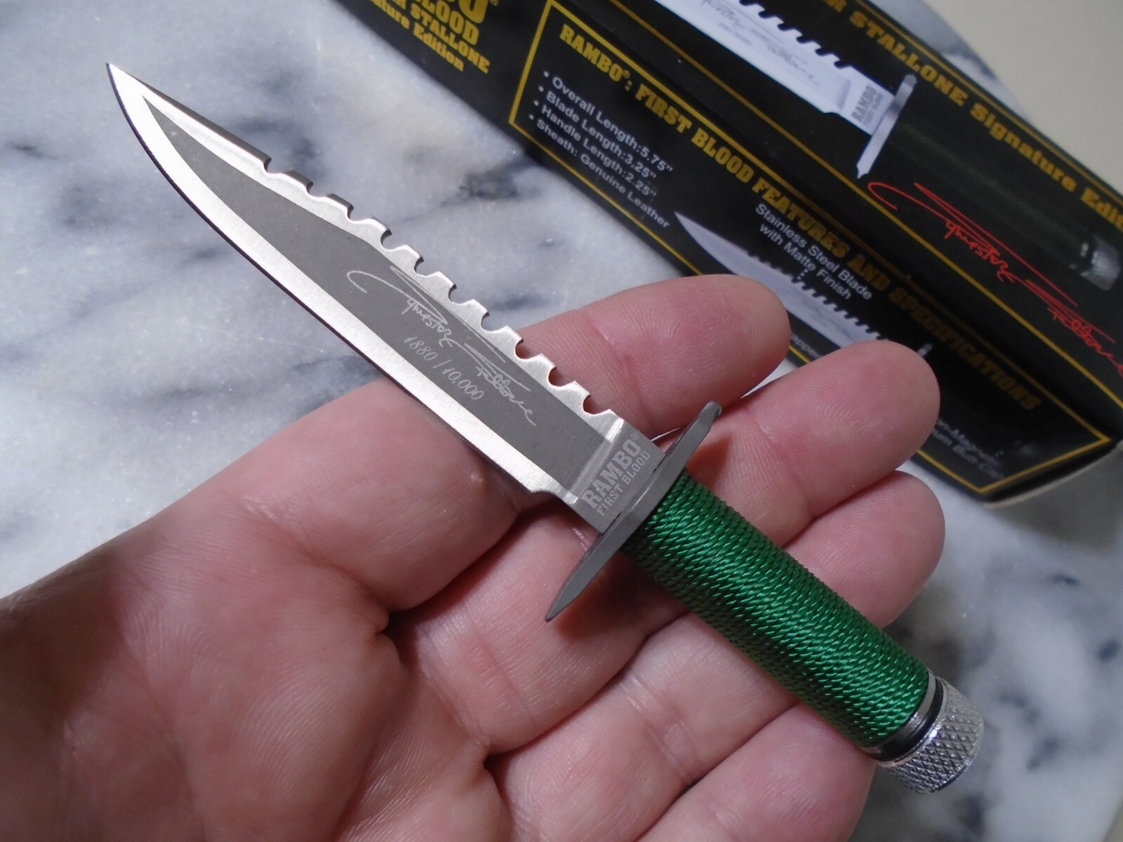 Rambo I Stallone Signature Limited Mini Bowie Combat Knife Fixed Blade HGC 5.30"