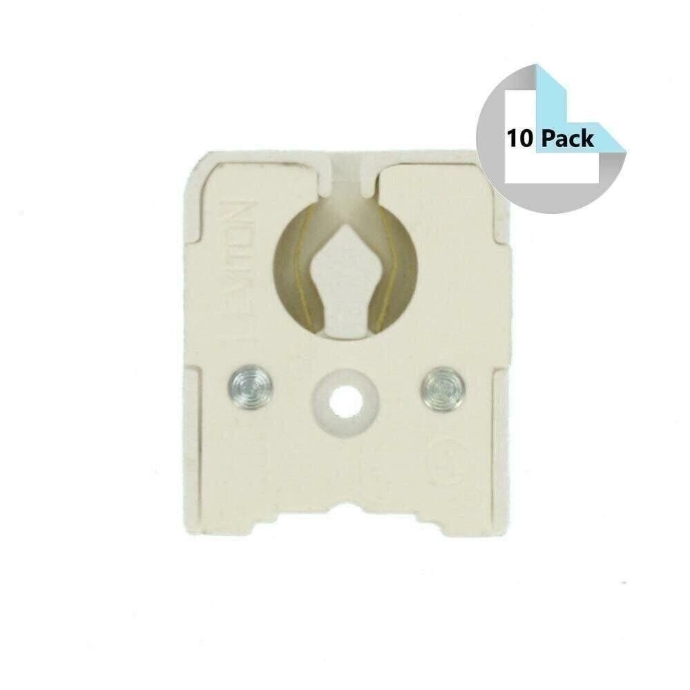 Leviton 431-W (10 Pack) Butt-on Screw-in Shunted T8/T12 Fluorescent Lamp Holders
