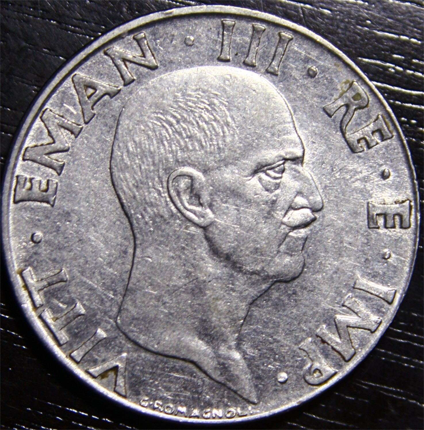 Italy 1941 C. 50 Vittorio Emanuele III 50 Centesimi Stainless Steel World Coin