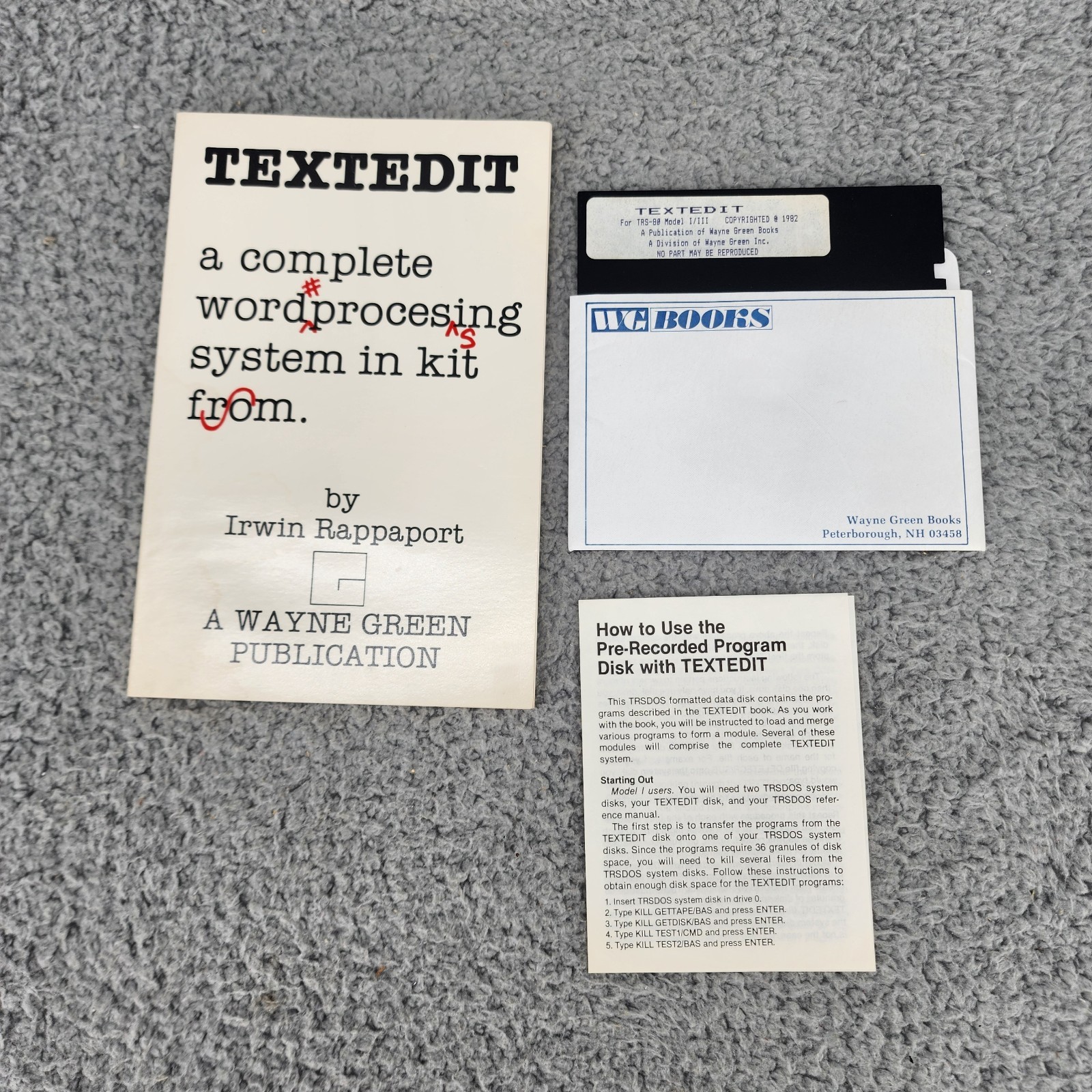 Floppy Disk 5.25 TEXTEDIT Program Vintage Software with Manual