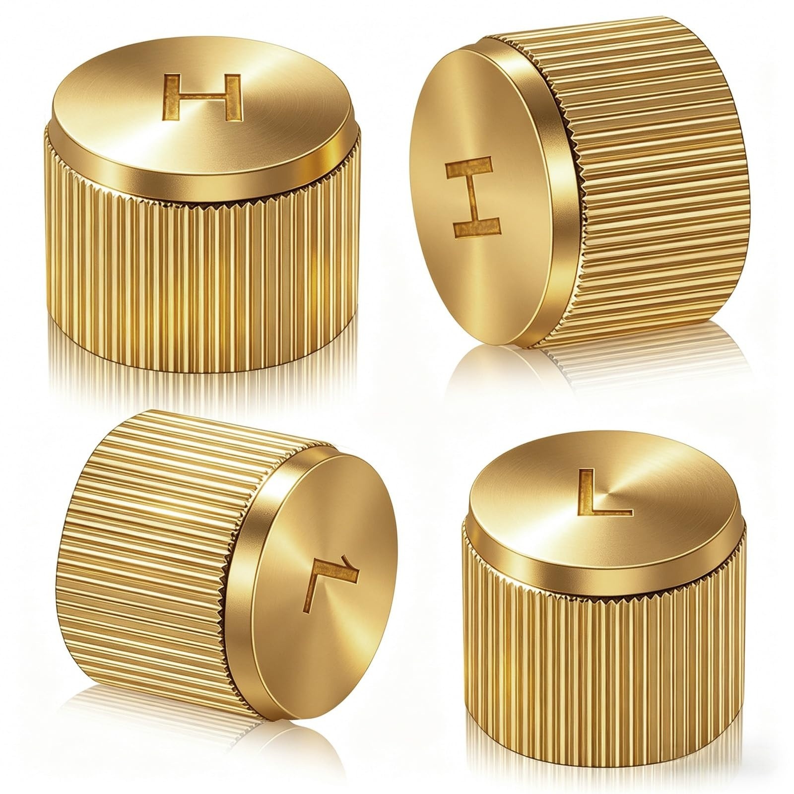 4PCS AC Valve Stem Caps Brass High & Low Pressure Service Port Covers R134A