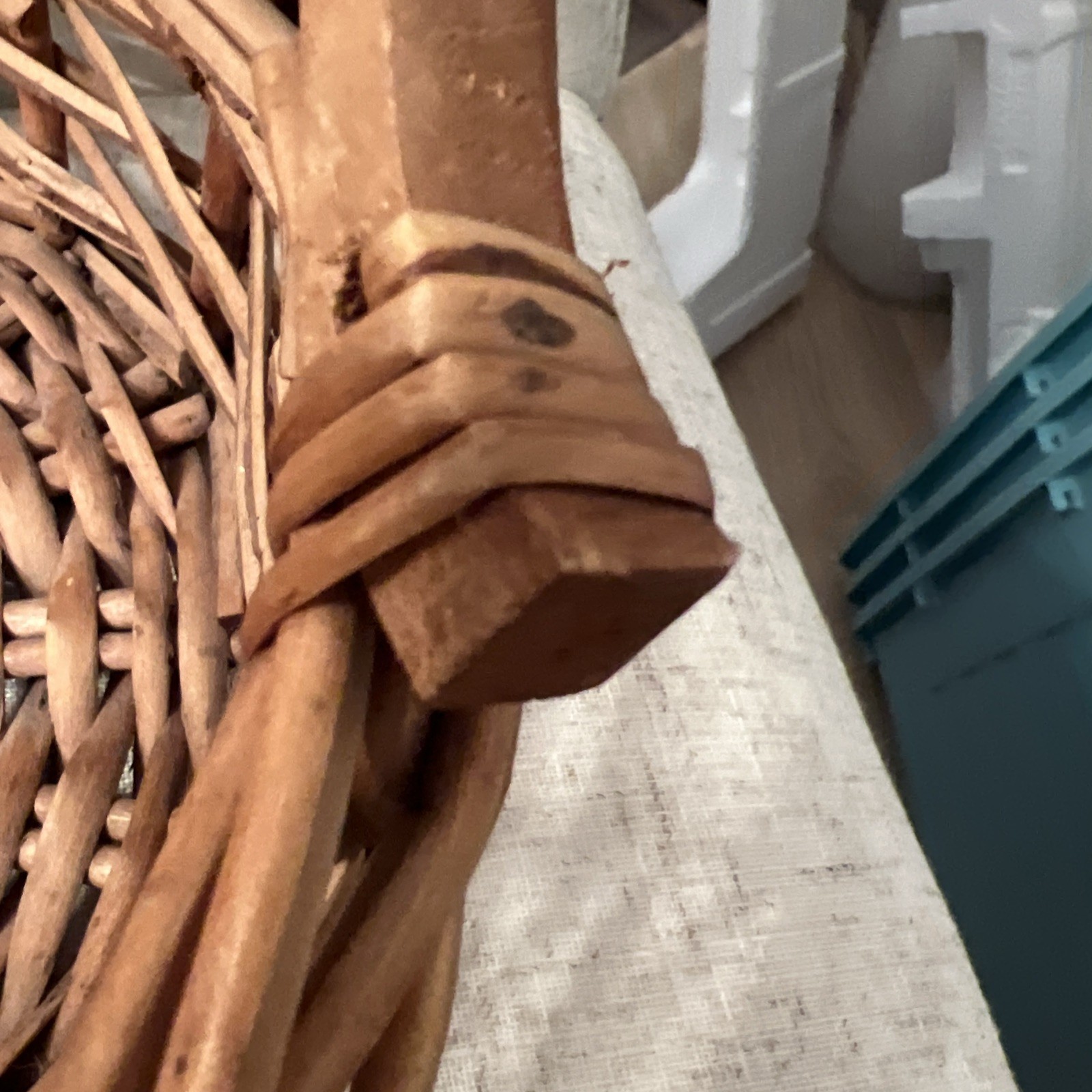 11.5 Wicker Basket With Wood Handles
