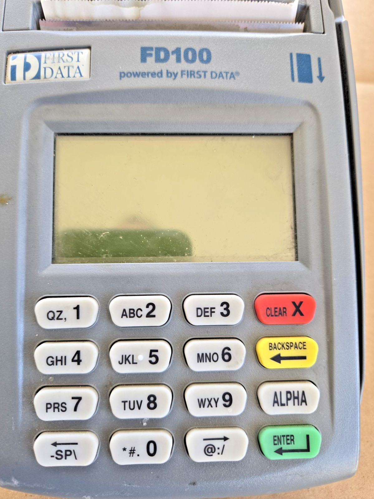 (1) First Data (FD-100) Credit Card Terminal No Power Adapter