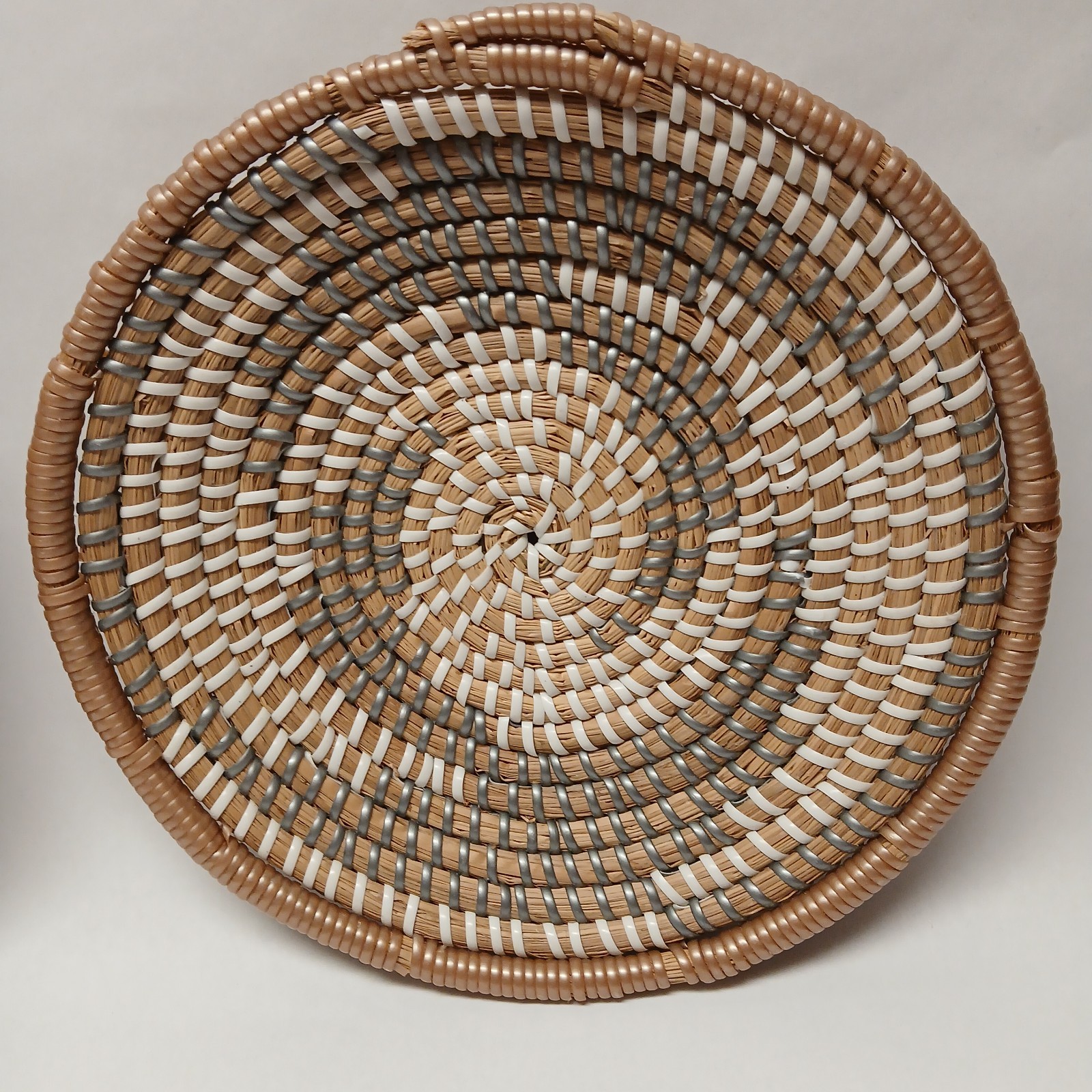 3 Piece Lot of Boho Round Wall Basket Decor, Seagrass Rattan Wicker Gallery Wall