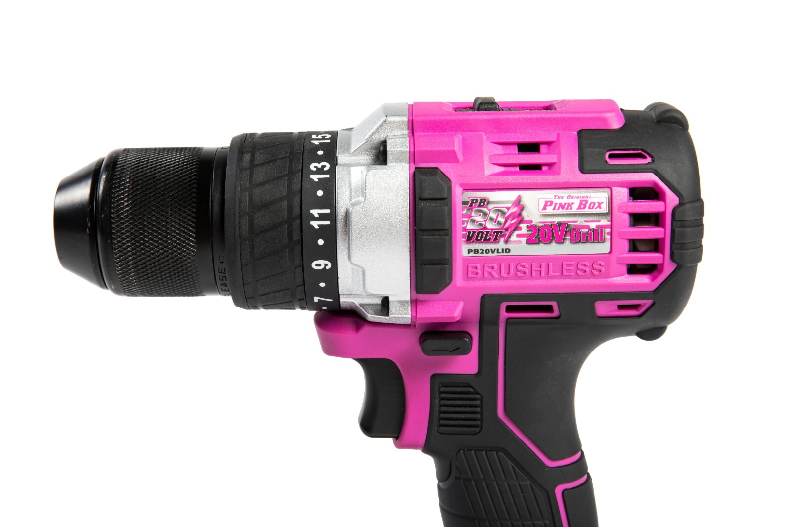 20-Volt Lithium-Ion 1⁄2-Inch Keyless Chuck Brushless Cordless Drill, Pink