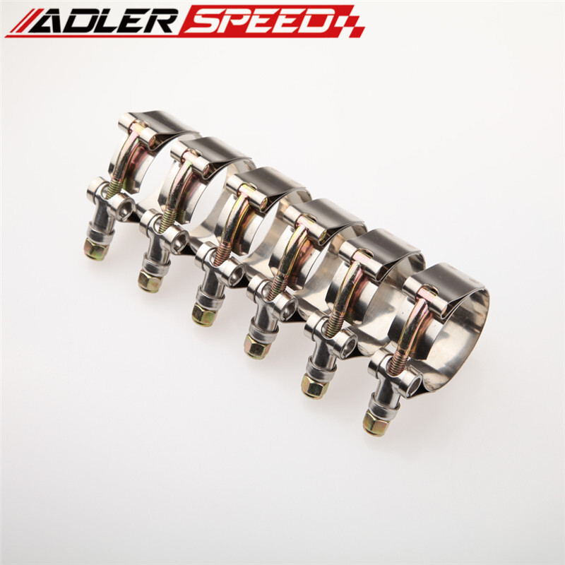 ADLERSPEED 6X 1.75" Stainless Steel Turbo Pipe Hose Coupler T-bolt Clamp 47-55mm