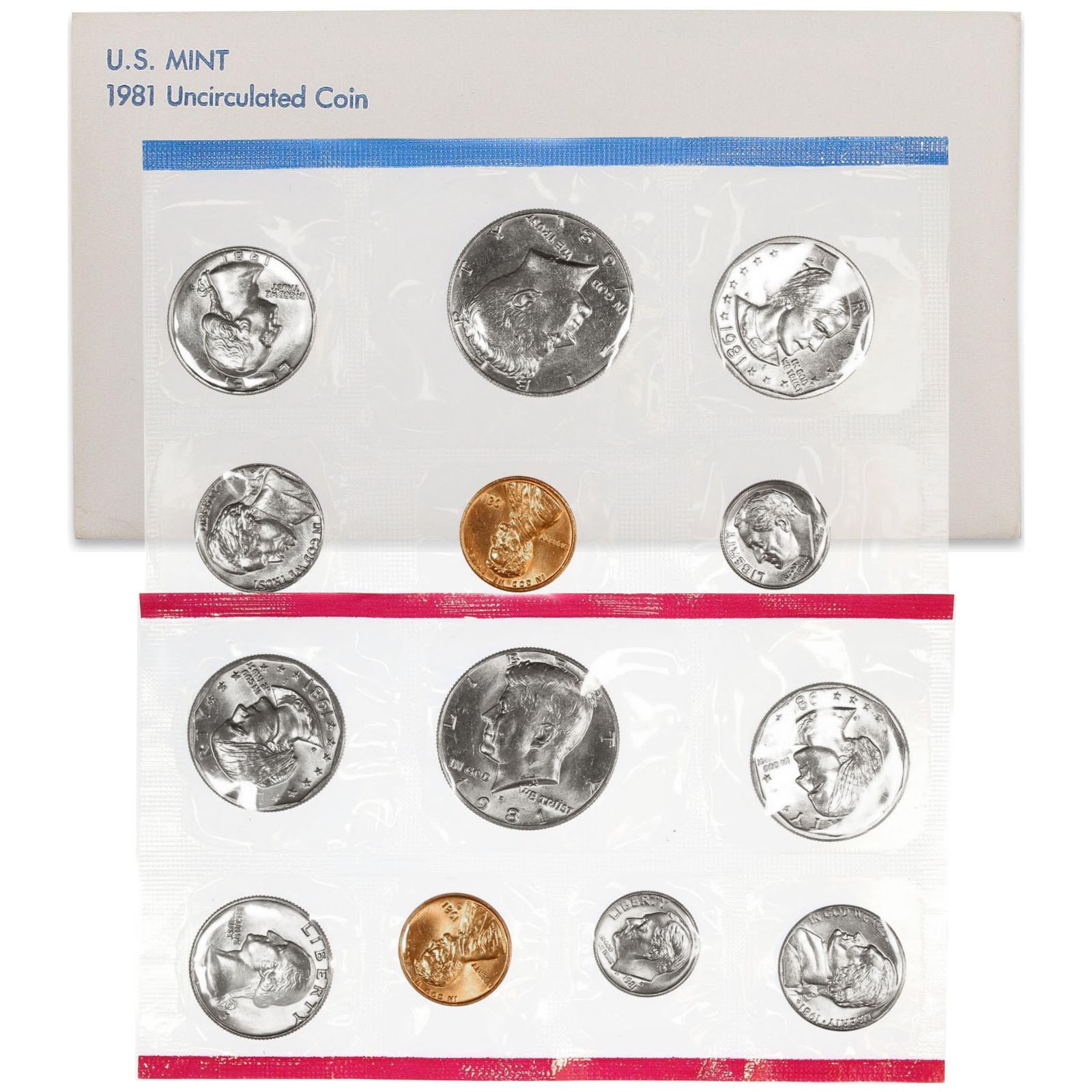 1981 Mint Set Original Envelope 13 BU US Coins BU