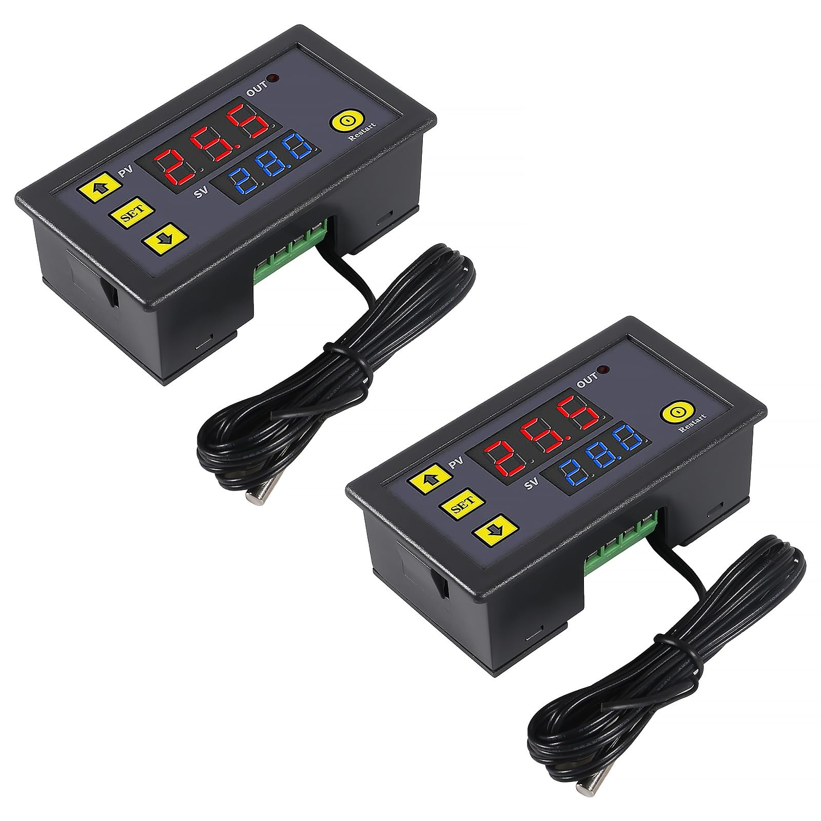 Coliao 2pcs Digital Temperature Controller W3230 Digital LED Thermostat Switc...