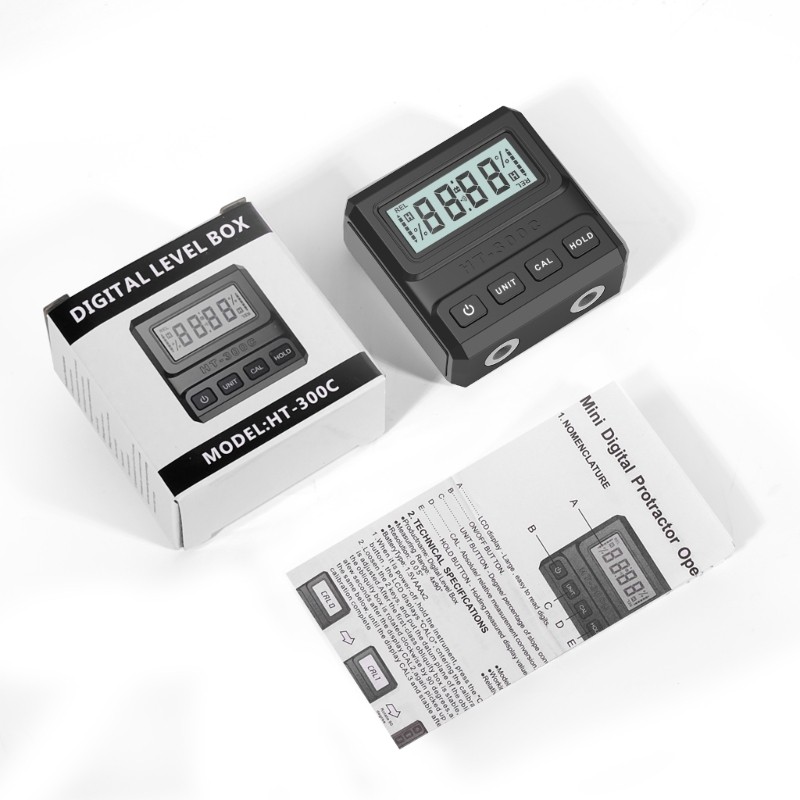 Digital Angles Meter Protractor Inclinometer Level Tool With Data Hold Function
