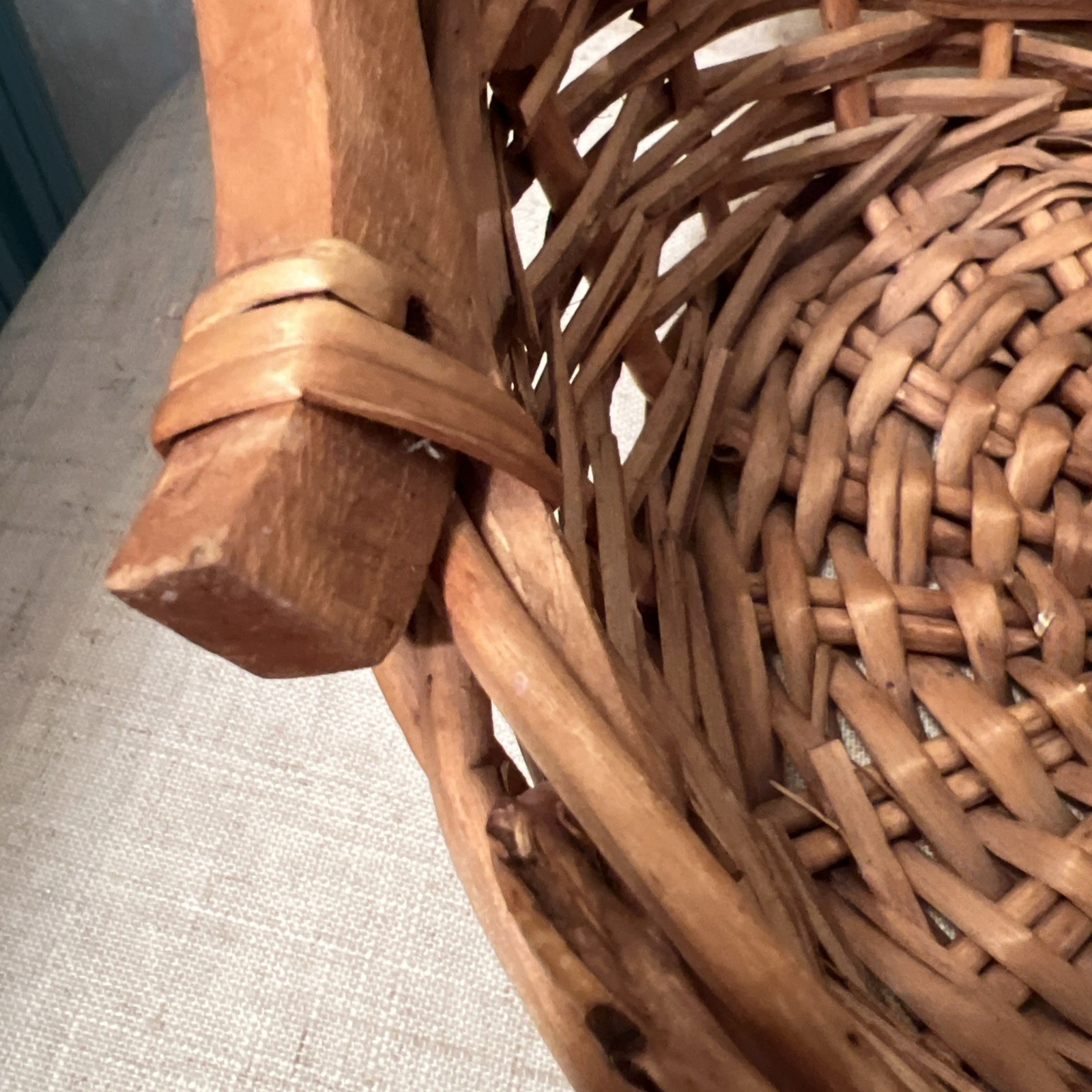 11.5 Wicker Basket With Wood Handles