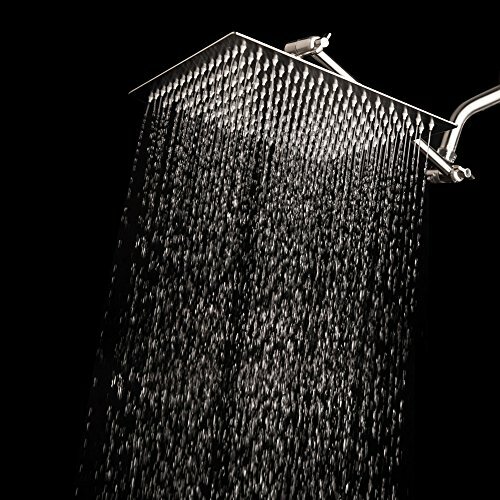 Lordear SLE16003 Adjustable Rainfall 10” Square Shower Head 304 Stainless Steel