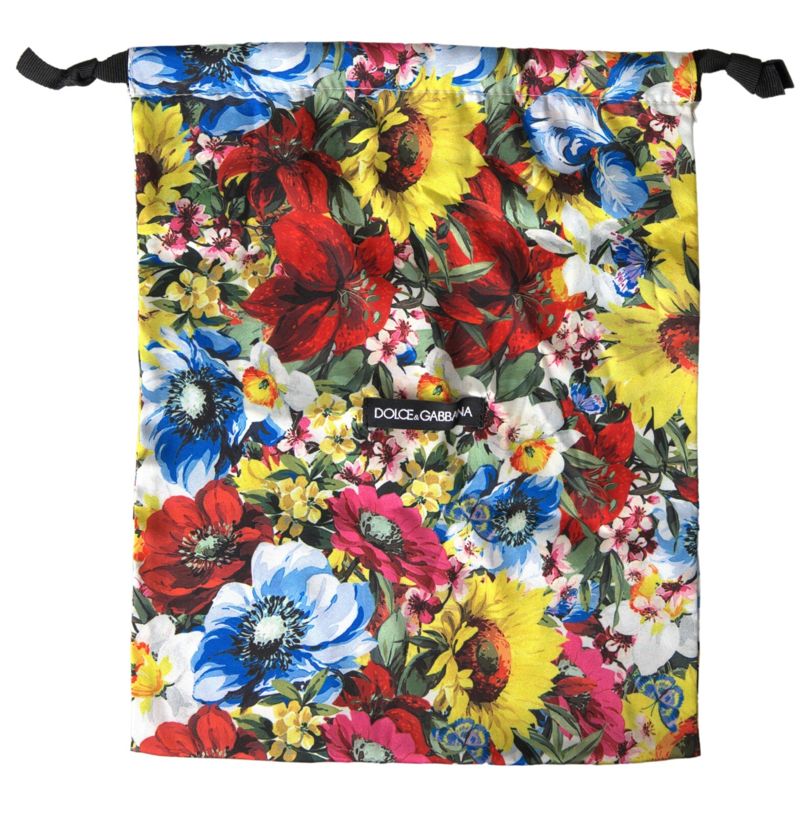 DOLCE & GABBANA Dustbag Cover Multicolor Floral Drawstring Shoebag 33cm x 26cm