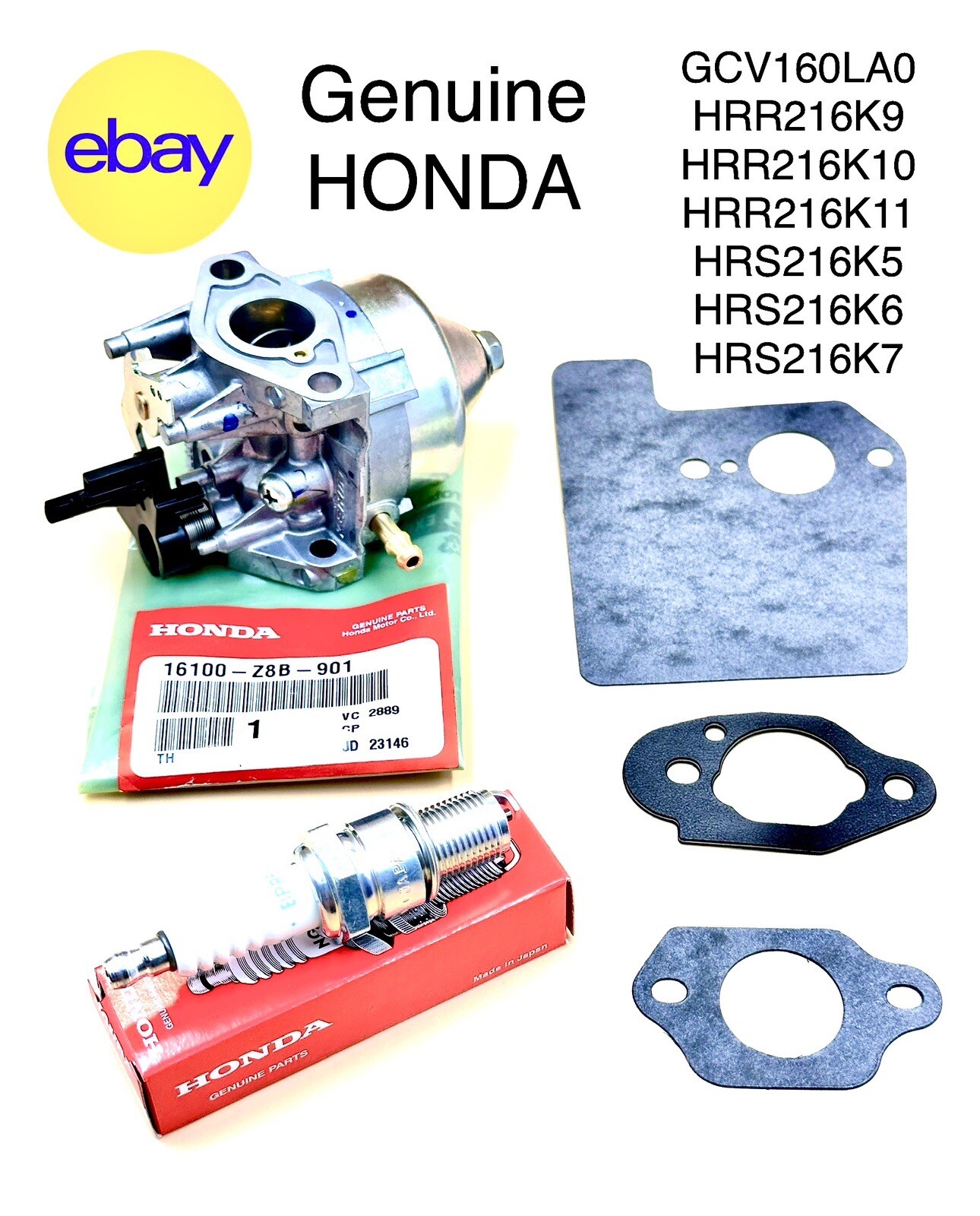 Genuine HONDA Carburetor Assy (Carb) GCV160LA0 HRR216 HRS216 16100-Z8B-901 OEM