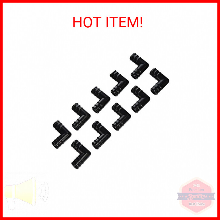 Hydrofarm AAEL75 Active Aqua (10 Pack), 3/4" Elbow Connector, 3/4-Inch, Black