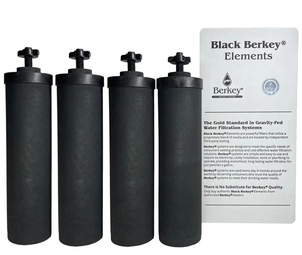 Black Berkey BB9-2 Water Filter Elements 4-Pack Replacement New Sealed USA