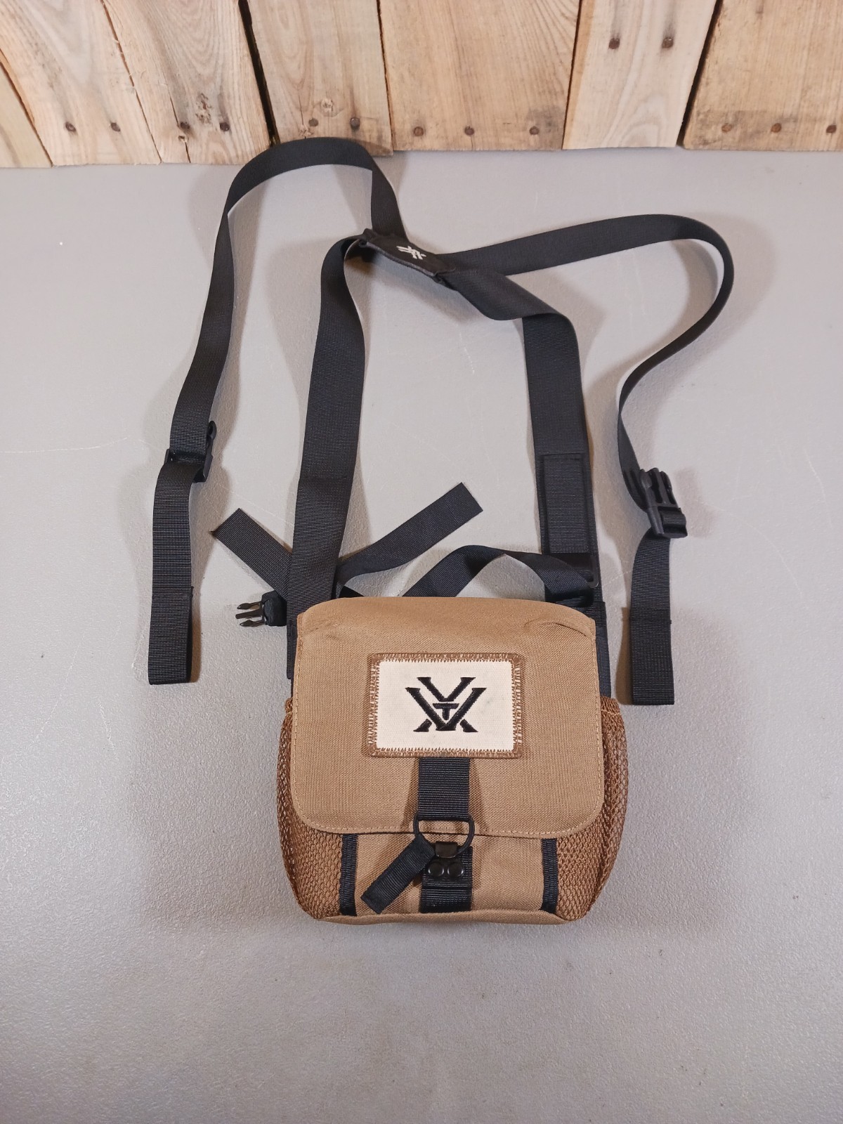 Vortex Optics Binocular Harness Case Tan with Logo, Secure Carrying Accessory