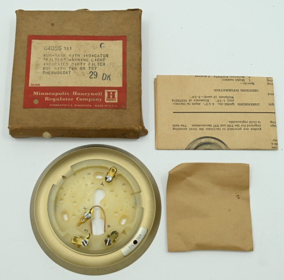 Honeywell Q405S 1x1 Sub-Base with Indicator for T86/T87 Thermostat NEW in Box