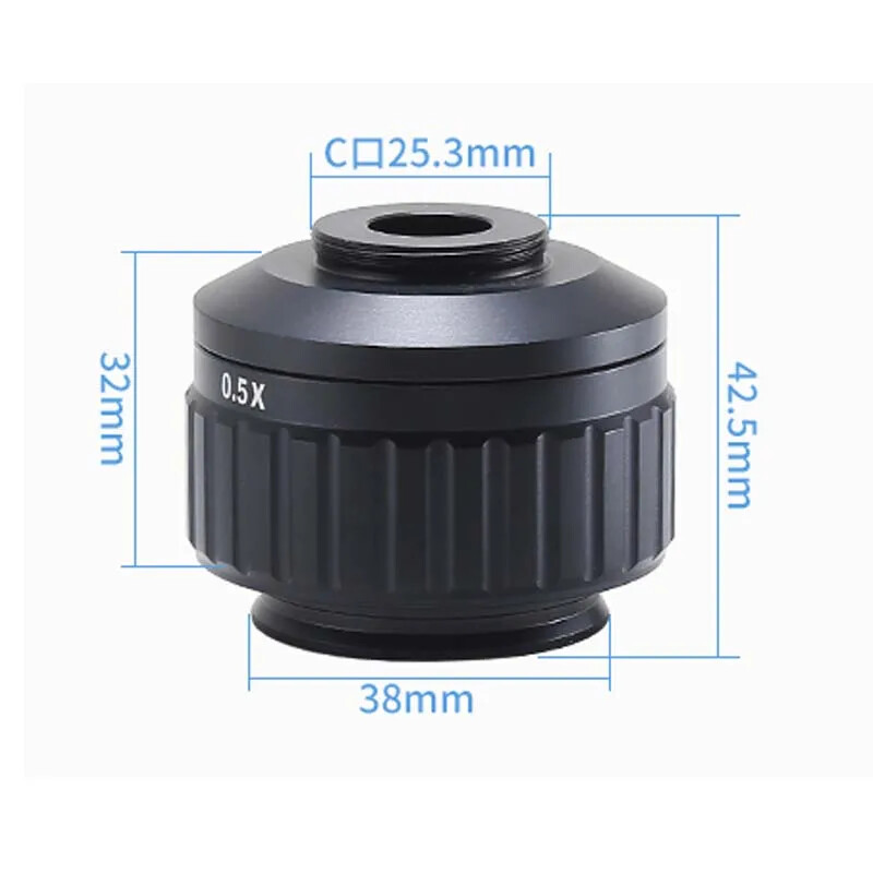 CTV 0.5X Focus Adjustable C Mount Adapter Ring 38mm For Camera Port