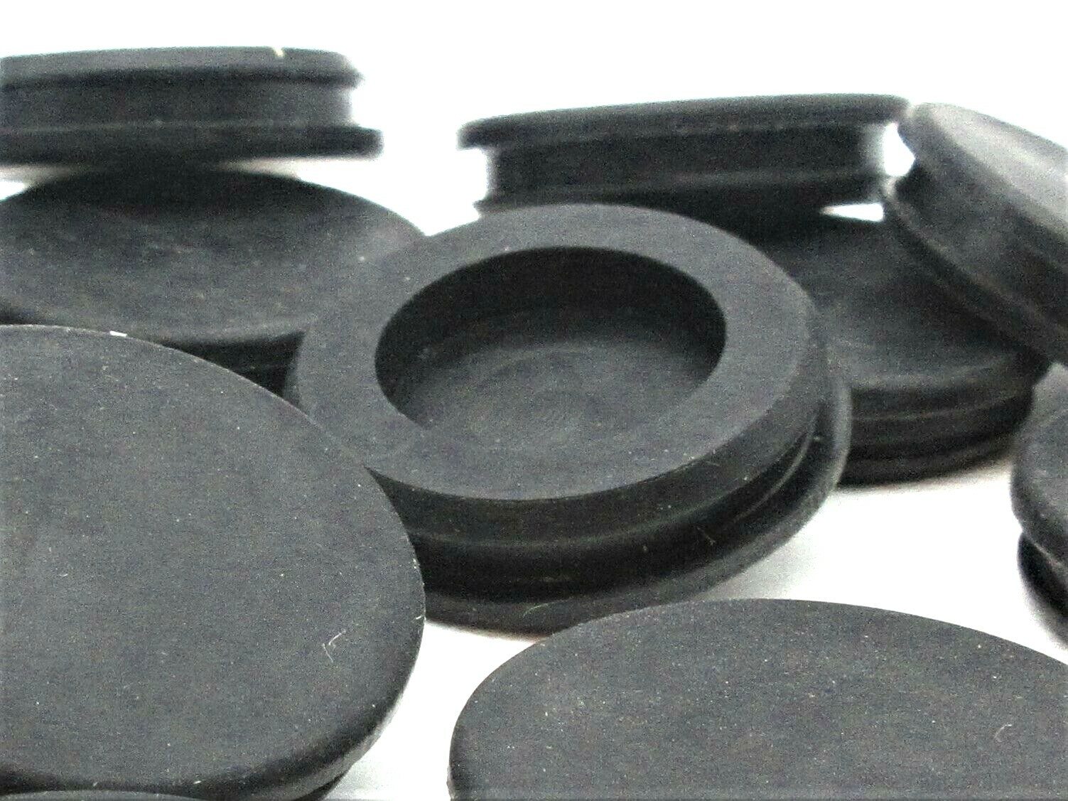 1 1/8" Hole Size Solid Rubber Grommet without Center Hole, Fits 1/8" Materials