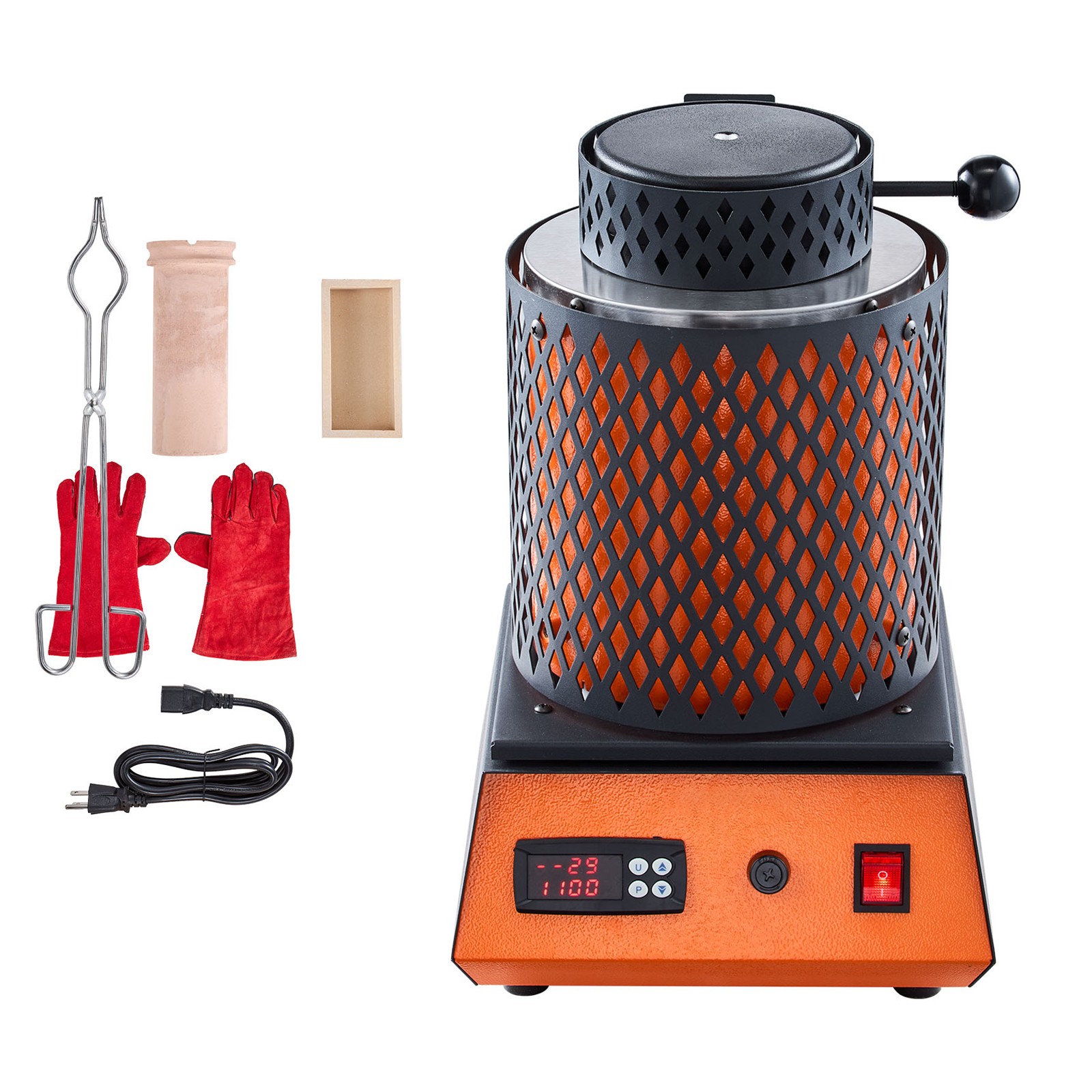 Uimoso Electric Melting Furnace 1350W with 3kg Ceramic Crucible for Metalwork