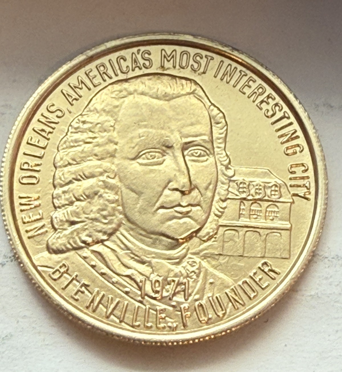 Krewe of Endymion 1971 Gold Aluminum Doubloon, America's Most Interesting City