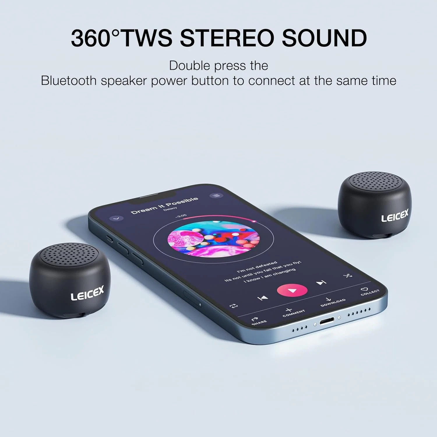 LEICEX Mini Bluetooth Speaker, Small Tiny Portable Bluetooth 5.0 Speakers Perfec