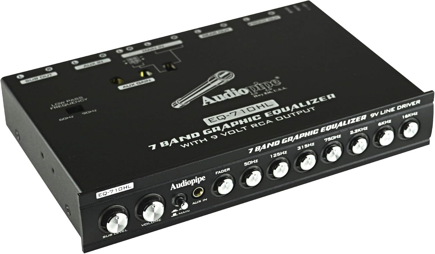 7 Band Graphic Equalizer with Hi/Lo 9V Line Driver (EQ-710HL)