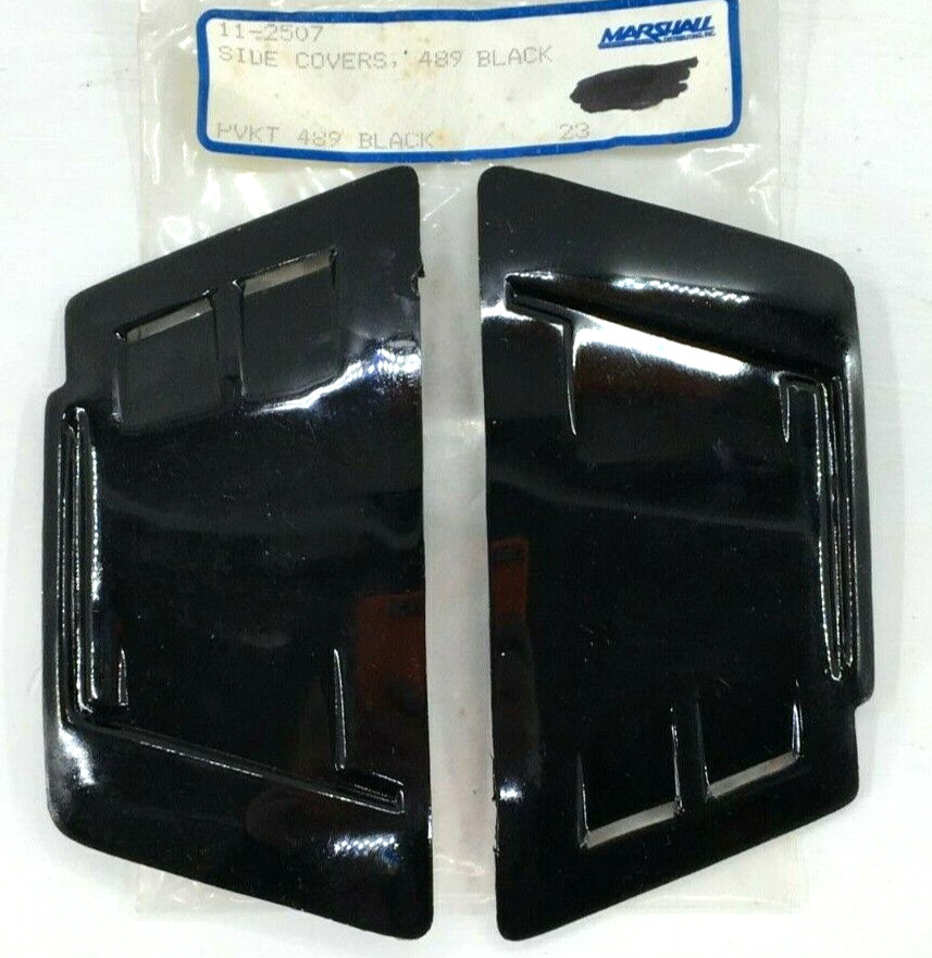 Vintage NOS Motorcycle Helemnt Pivot Side Cover 489 Black Marshall 11-2507