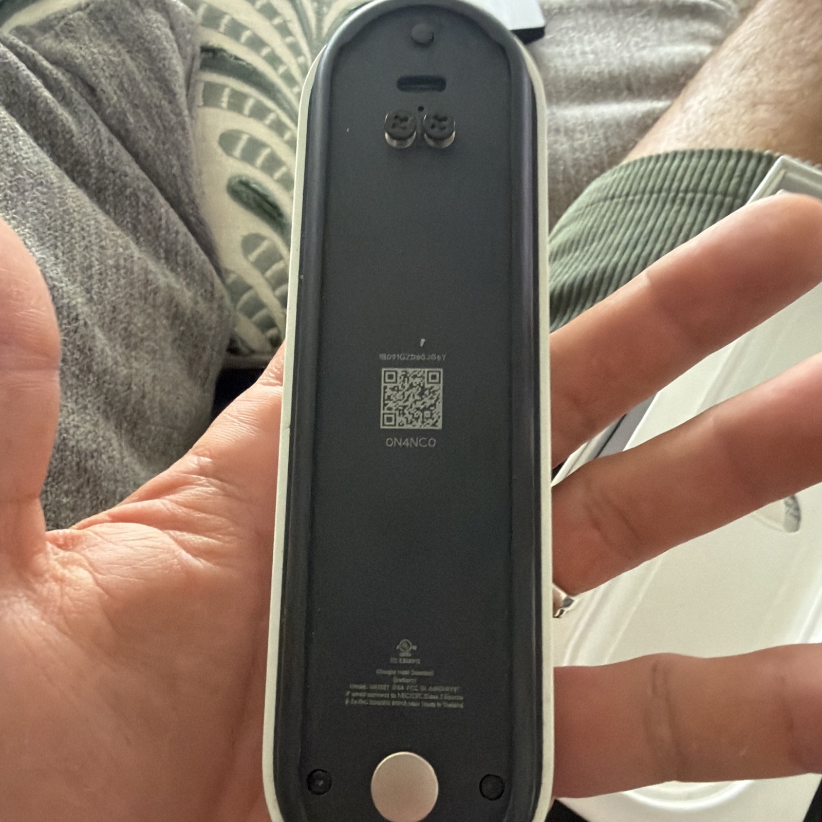 Google Nest Doorbell, Battery - Snow Missing mounting plate
