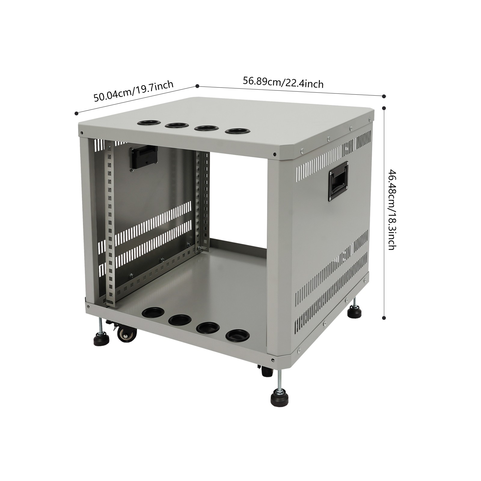 9U Server Rack Cabinet – Mobile & Durable, Ideal for Studios & Offices