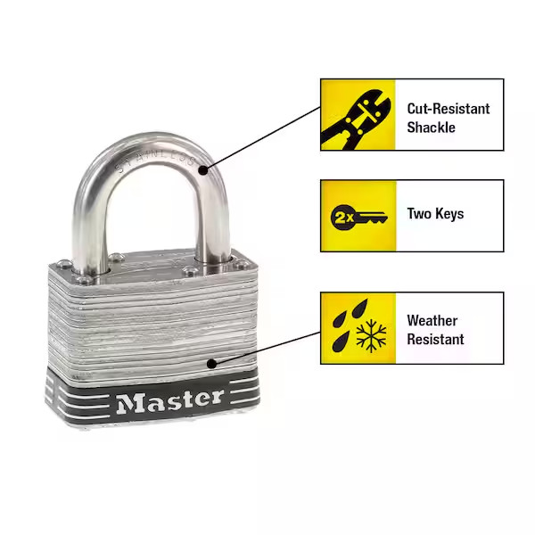 Master Lock Contractor Grade Maximum Security Steel Padlock 5KADPF- NEW