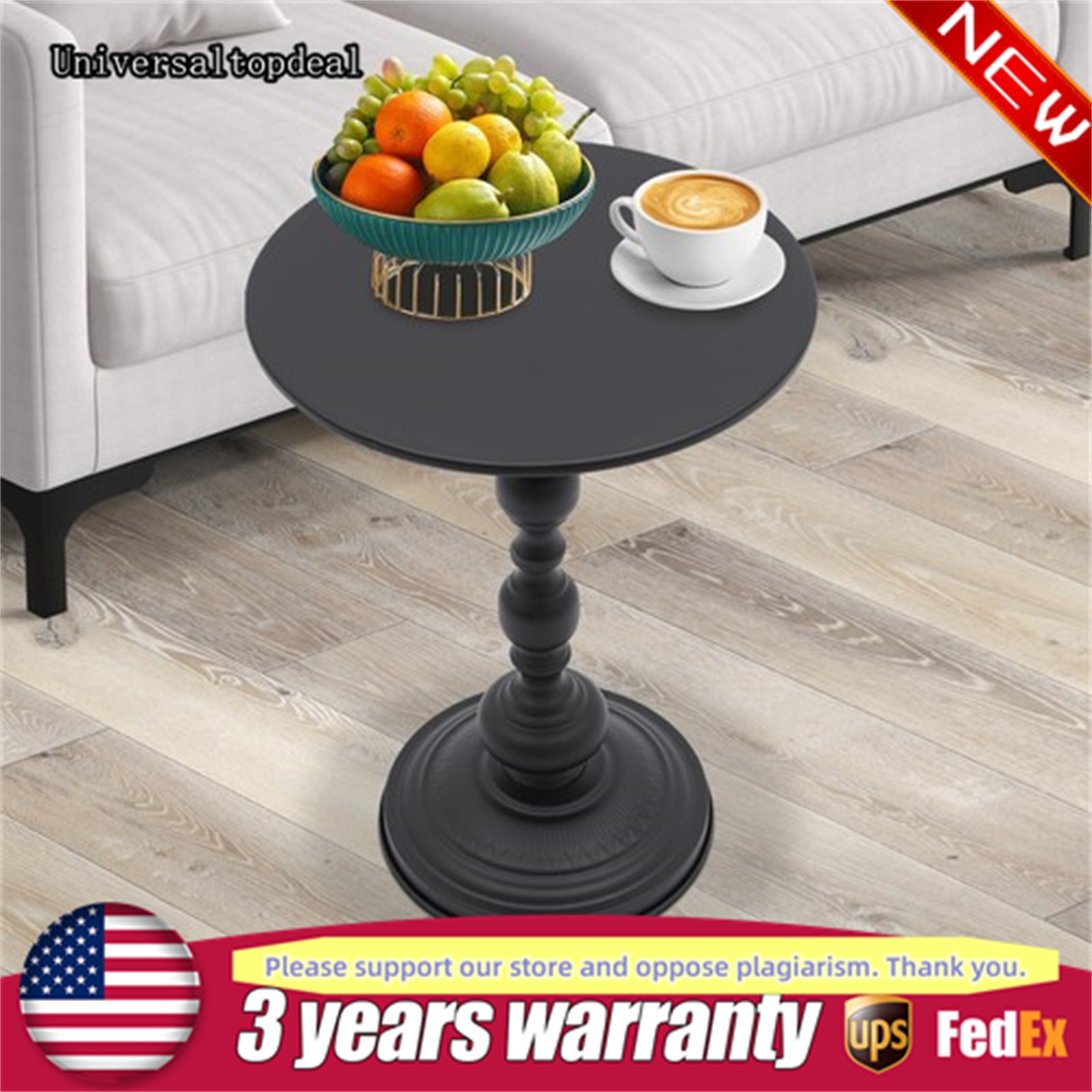 Retro  Round Side Table Carbon Steel Sofa End Table Living Room Bar Coffee Table