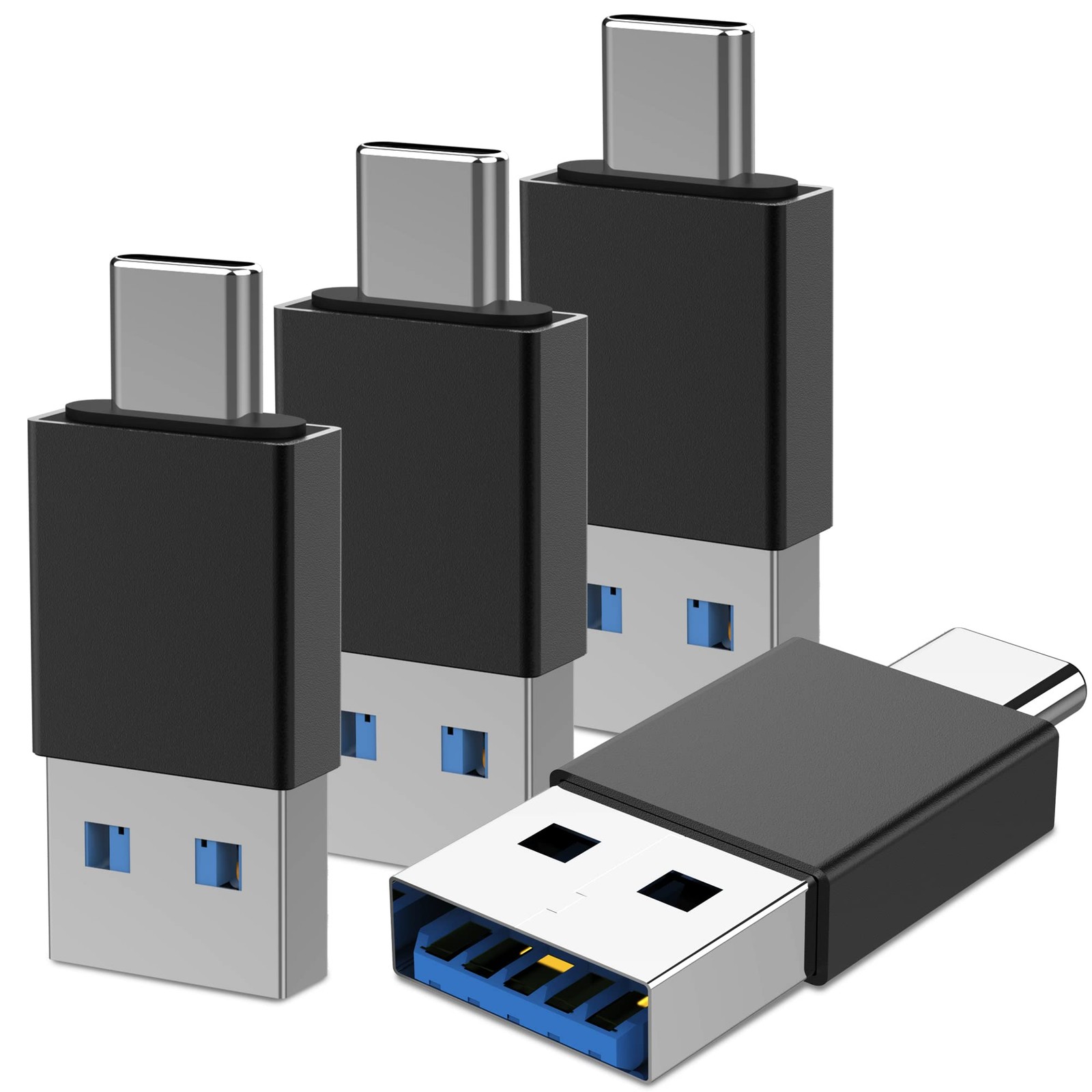 VAKS USB C to 3.0 Adapter (4 Pack), Type C Male Black