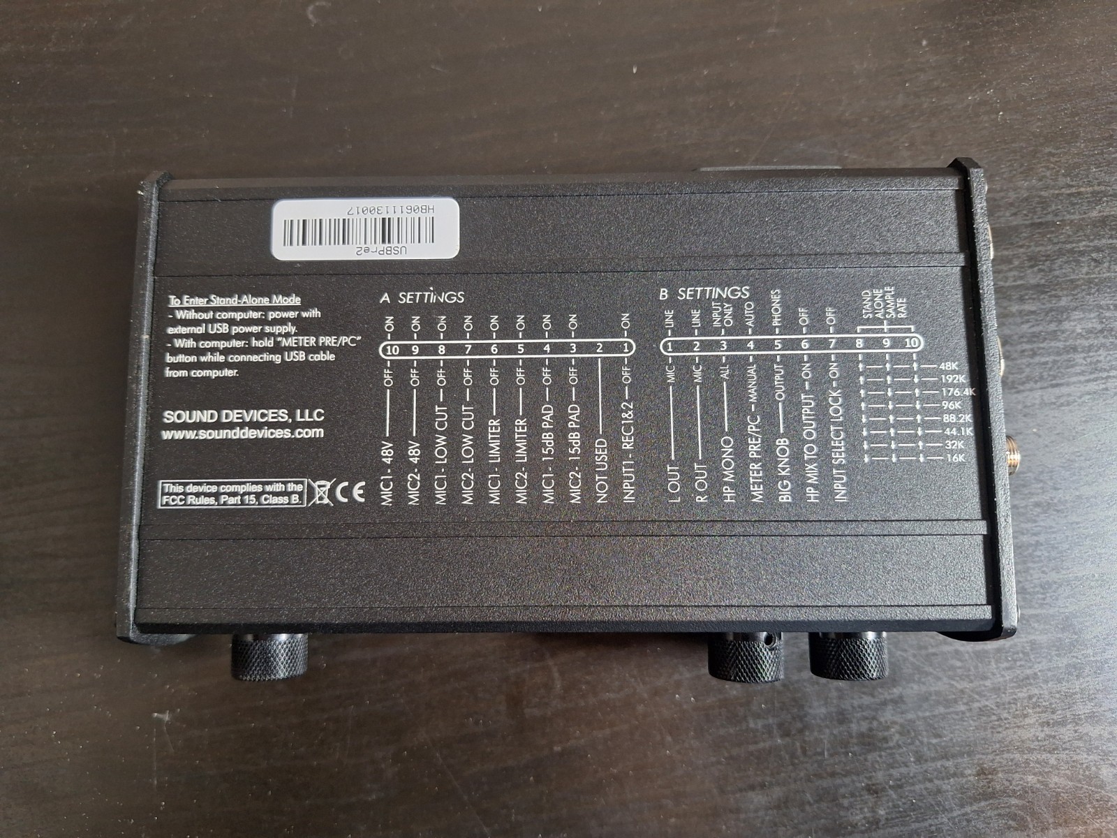Sound Devices USBPRE 2 High-Resolution AD/DA DAC Audio Interface