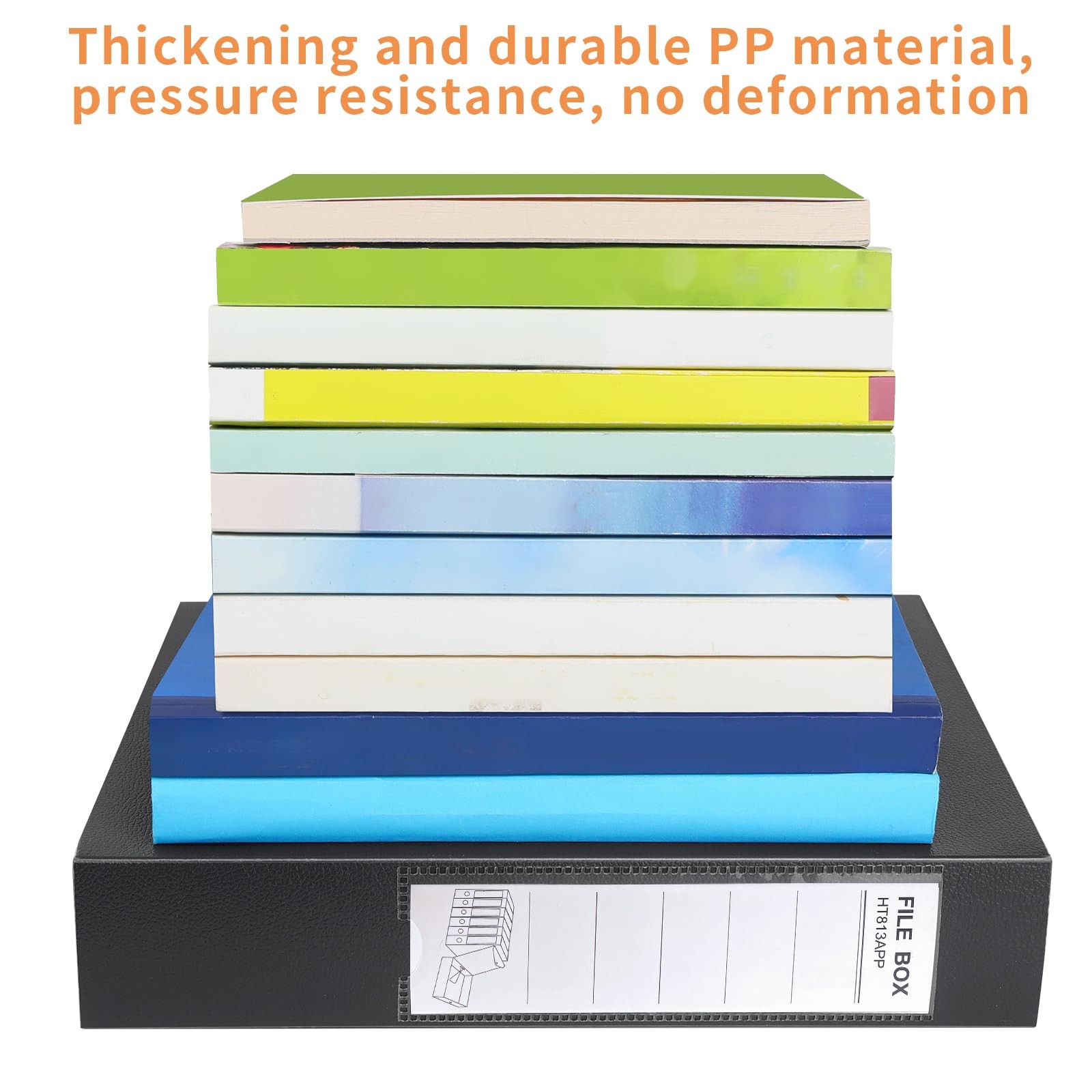 2 Pack A4 Storage File Boxes Archives Case,65mm Spine,Box File Document Stora...