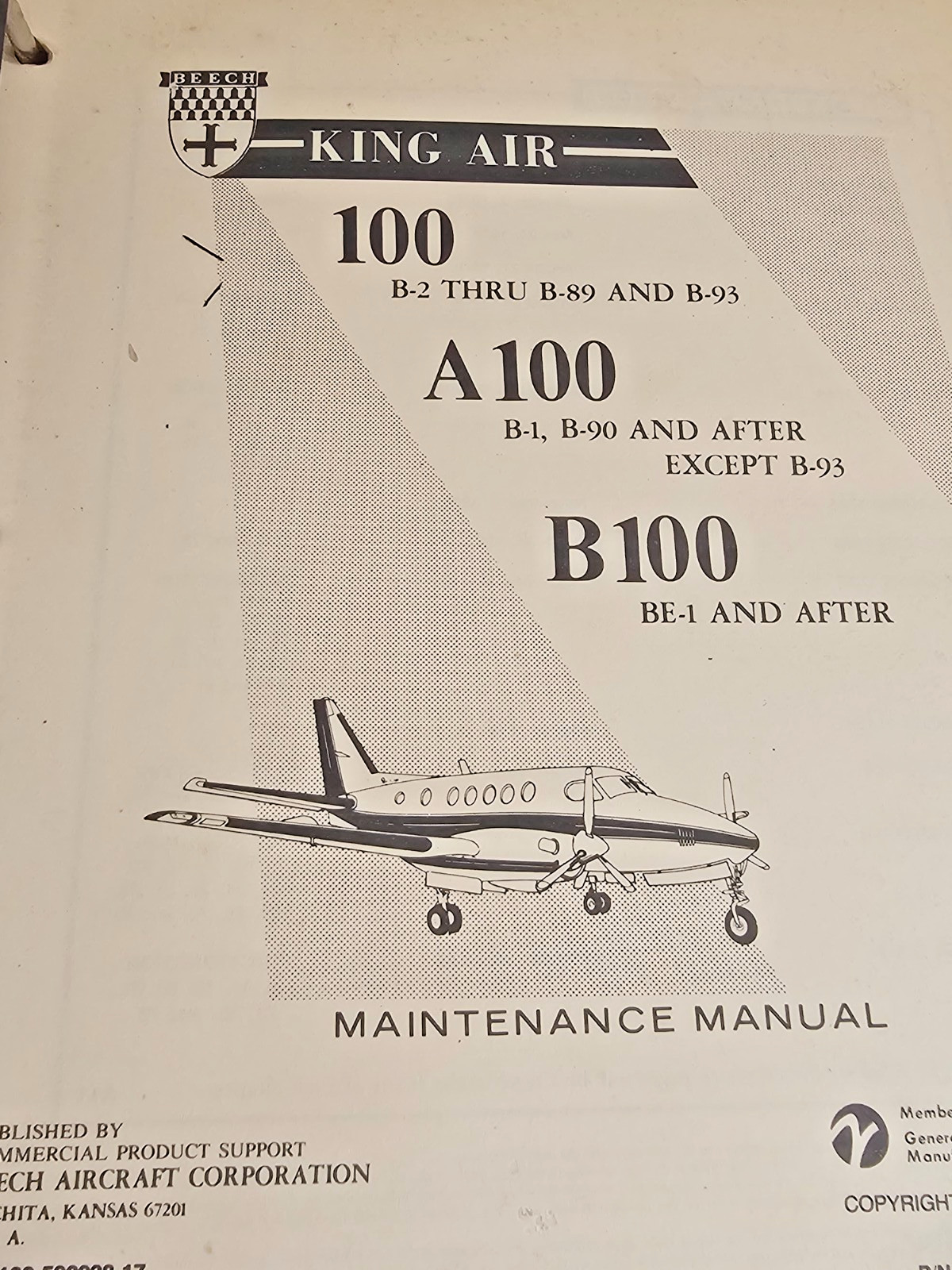 BEECHCRAFT 100 SERIES MAINTENANCE MANUAL COMPLETE 100 A-100 B-100 BEECH CRAFT
