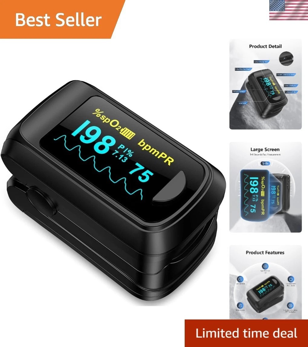 User-Friendly Pulse Oximeter: Accurate Readings in Seconds – Perfect for Fitness
