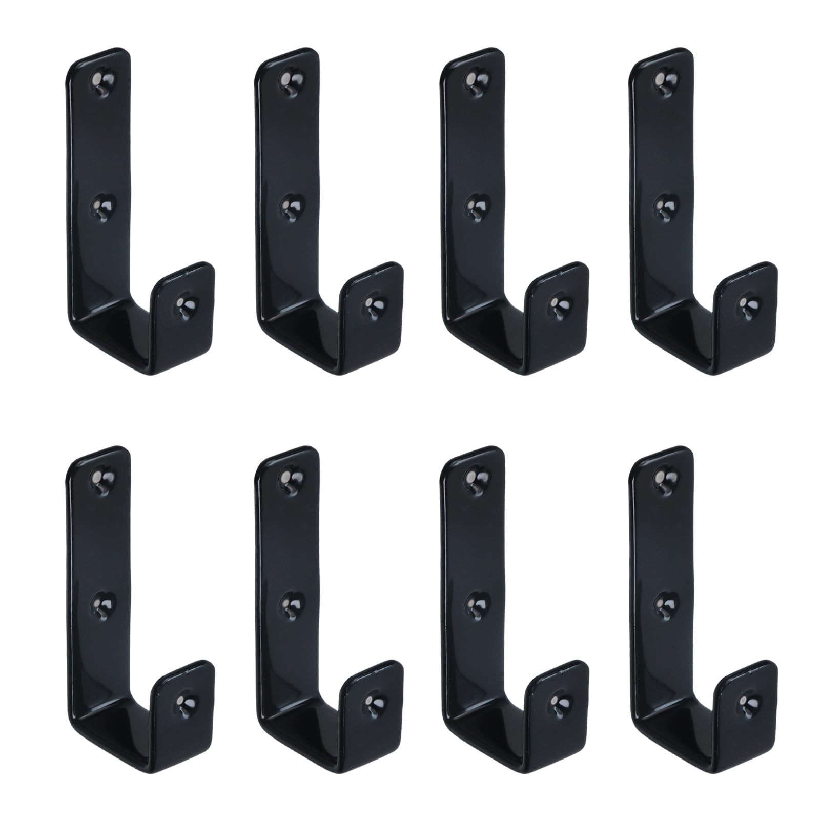 Coshar 8Pcs Heavy Duty Utility Hooks Black 1 Inch Bunk Bed Ladder Hook Stainl...