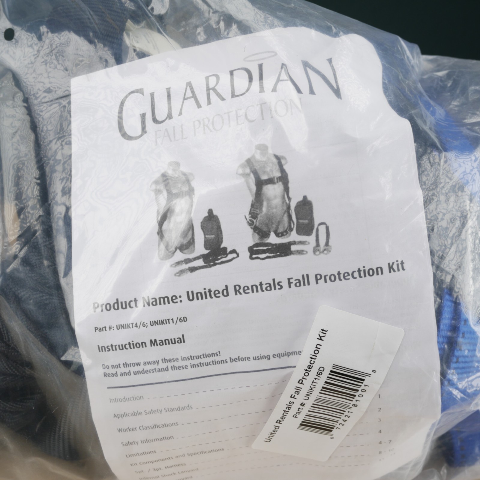 UNIKIT 1/6D Guardian True Cast Fall Protection Climbing Safety Harness & Lanyard