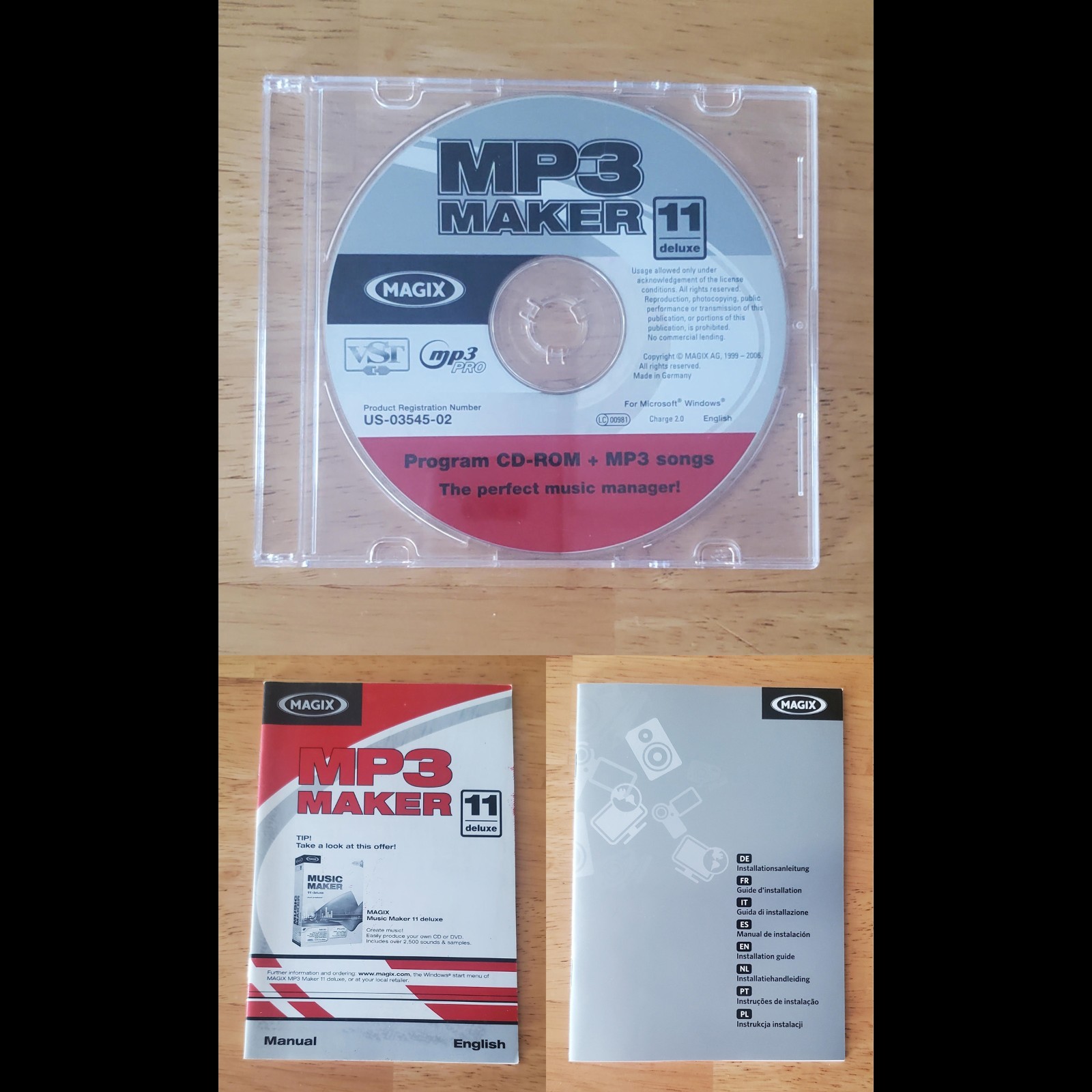 Magix lot MP3 Maker 11 Deluxe, two Magix instruction booklets --- FREE SHIPPING