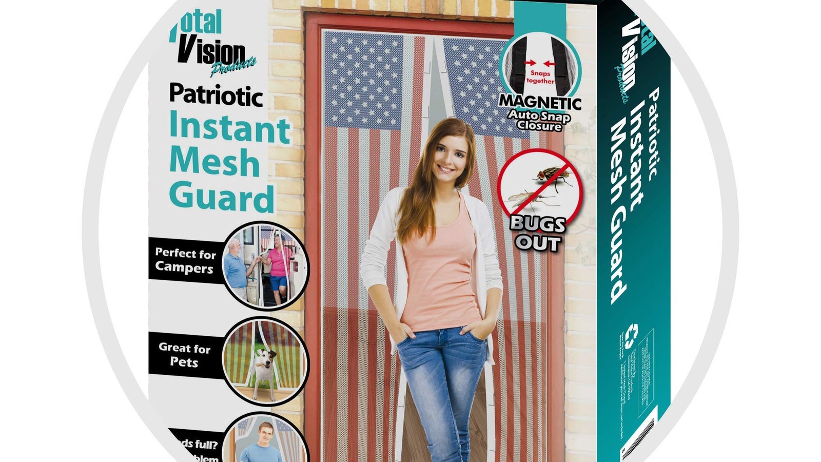 USA Flag Magnetic Screen Door - 40” x 85.5” Heavy Duty Mesh Curtain for Patio...