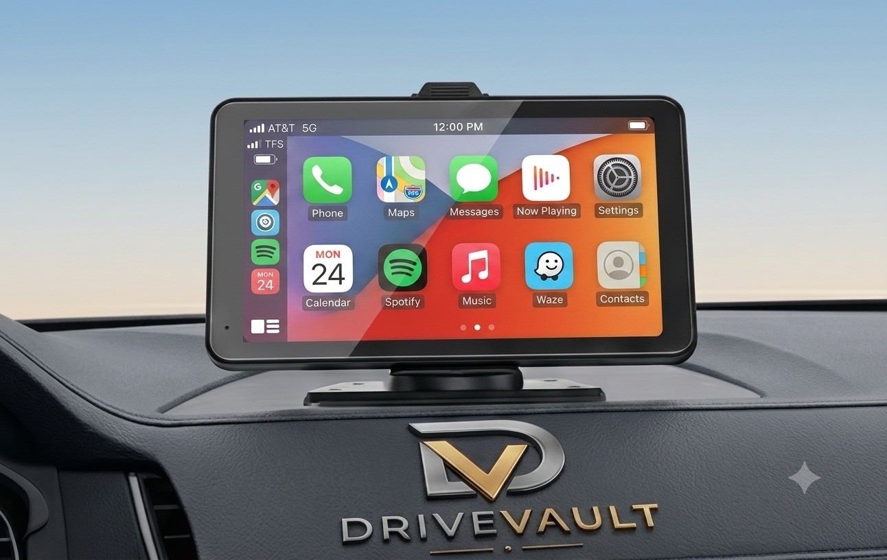 DriveVault 7” Wireless Apple CarPlay & Android Auto Smart Screen